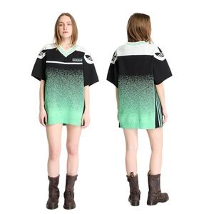 Adidas Originals $140 Basketball Top JJ3144 Black Green Jersey Dress Medium Rare